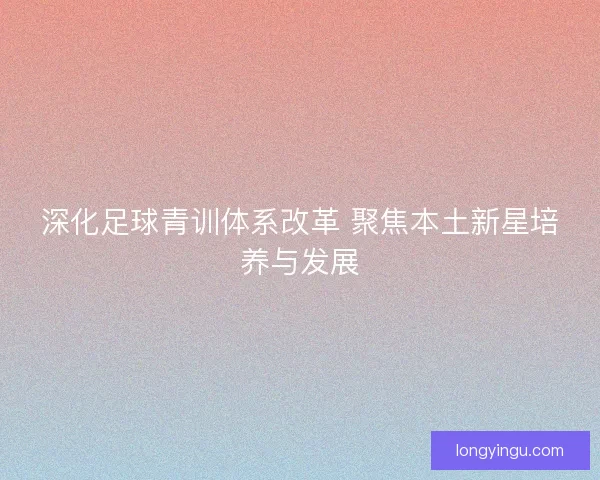 深化足球青训体系改革 聚焦本土新星培养与发展